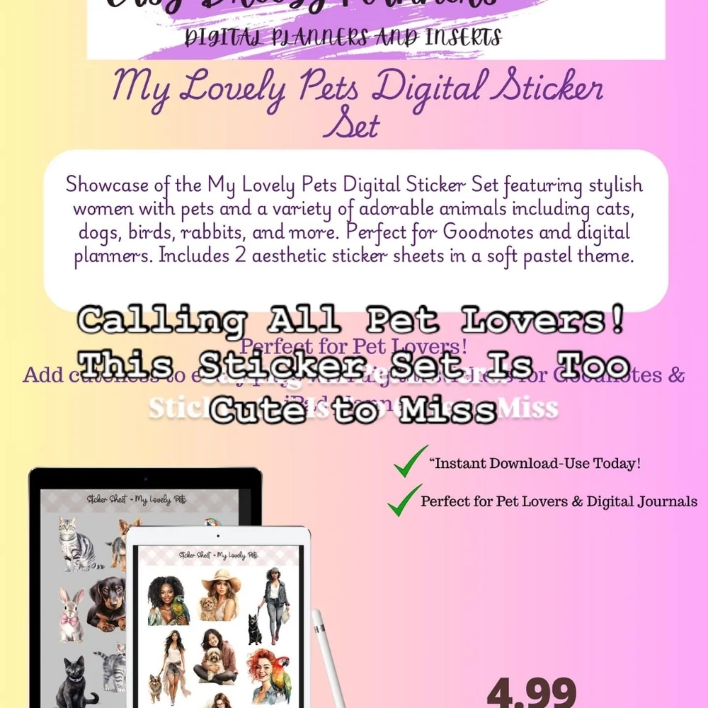 My Lovely Pets Digital Sticker Set